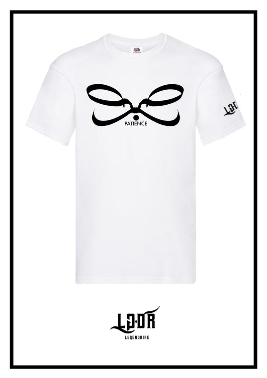 T-shirt " Patience " en Calligraphie Arabe ( Blanc/Noir)